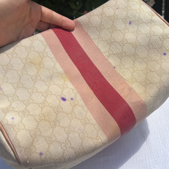 Gucci Script Web Boston Bag GG Coated Canvas.❤️ - Picture 8 of 17